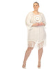 White Mark Crocheted Fringed Trim Dress  Cover Up - thumbnail