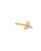 Diamond Trio Stud Earring  14K Gold 3MM Single - thumbnail