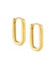 Solid Oval Huggie Earring Gold 15 MM - thumbnail