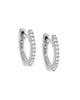 Diamond Huggie Earring  14K White Gold 10 MM Pair - thumbnail