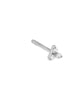 Diamond Trio Stud Earring  14K White Gold 3MM Single - thumbnail