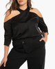 Alana Satin Cross-Neck Halter Top - thumbnail