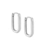 Solid Oval Huggie Earring Silver 10 MM - thumbnail