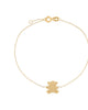 Solid Mini Teddy Bear Bracelet  14K Gold One Size - thumbnail