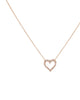 Classic Diamond Heart Necklace  14K Rose Gold One Size - thumbnail