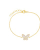 Pavé X Baguette Butterfly Bracelet Gold One Size - thumbnail