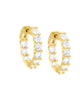 CZ Small Round Hoop Earring Gold One Size - thumbnail
