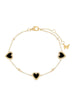 Pave Multi Heart Stone Bracelet Onyx One Size - thumbnail