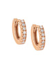 CZ Mini Huggie Earring Rose Gold 12 MM - thumbnail