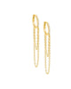 Pavé Long Chain Huggie Earring Gold One Size - thumbnail