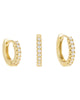 CZ Mini Huggie Earring Combo Set Gold One Size - thumbnail