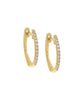 Diamond Huggie Earring  14K Gold 12 MM Pair - thumbnail