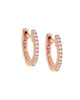 Diamond Huggie Earring  14K Rose Gold 10 MM Pair - thumbnail