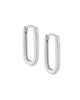 Solid Oval Huggie Earring Silver 18 MM - thumbnail