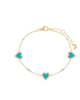 Pave Multi Heart Stone Bracelet Turquoise One Size - thumbnail