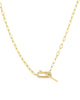 Delicate Pavé Oval Toggle Necklace Gold One Size - thumbnail