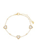 Pave Multi Heart Stone Bracelet Mother of Pearl One Size - thumbnail