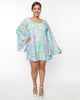 Smak Parlour Blue Flower Psychedelic Downtown Scene Mini Dress - thumbnail