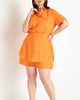 Linen Romper With Skirt Detail - thumbnail