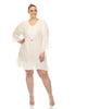 Sheer Embroidered Knee Length Cover Up Dress - thumbnail
