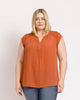 Adalee Cap Sleeve Top with Lace - thumbnail
