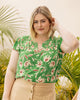 Novah Floral Top with Split Neck - thumbnail
