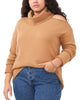 CUT OUT SHLDR TURTLENK SMOG YARN SWEATER - thumbnail