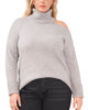 CUT OUT SHLDR TURTLENK SMOG YARN SWEATER - thumbnail