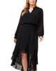 L/S MOCK NECK HIGH LOW DRESS - thumbnail