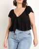 Bella Tie Front Peplum Top - thumbnail