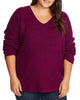 V-NK RUCHED SLV CTTN                              BLEND TUNIC SWEATER - thumbnail