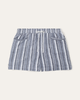 Margo Striped Linen Drawstring Short - thumbnail