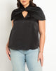 Twist Neckline Satin Blouse - thumbnail