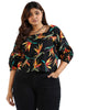 Women Tropical Design Casual Top - thumbnail