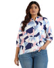 Women Graphic Design Stand Collar Shirts - thumbnail