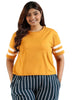 Women Solid Short Sleeve Round Neck Top - thumbnail