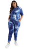 Women Blue Tye-Dye Hooded Co-Ords Set - thumbnail