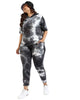 Women Black Tye-Dye Hooded Co-Ords Set - thumbnail
