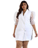 Women White Lapel Neck Dresses - thumbnail