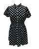 Smak Parlour Navy & White Dot Smocked Babydoll Blouse - thumbnail