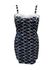 Unique Vintage Navy Fish Print Dolly Romper - thumbnail