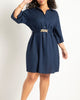 Linen Blend Workwear Shirtdress - thumbnail