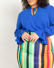 Ruffle Detail Blouse With Ties - thumbnail