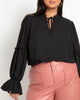 Ruffle Detail Blouse With Ties - thumbnail