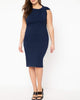 Twisted Shoulder Sheath Dress - thumbnail