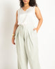 V Neck Satin And Chiffon Tank - thumbnail