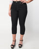 Unique Vintage Black Denim Bengaline Capris - thumbnail