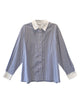 Perfect Oversized Stripe Shirt #2 French Blue - thumbnail