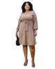 Leopard Print Midi Dress with Faux Button Front - thumbnail