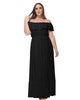 Off Shoulder Ruffle Empire Maxi Dress - thumbnail